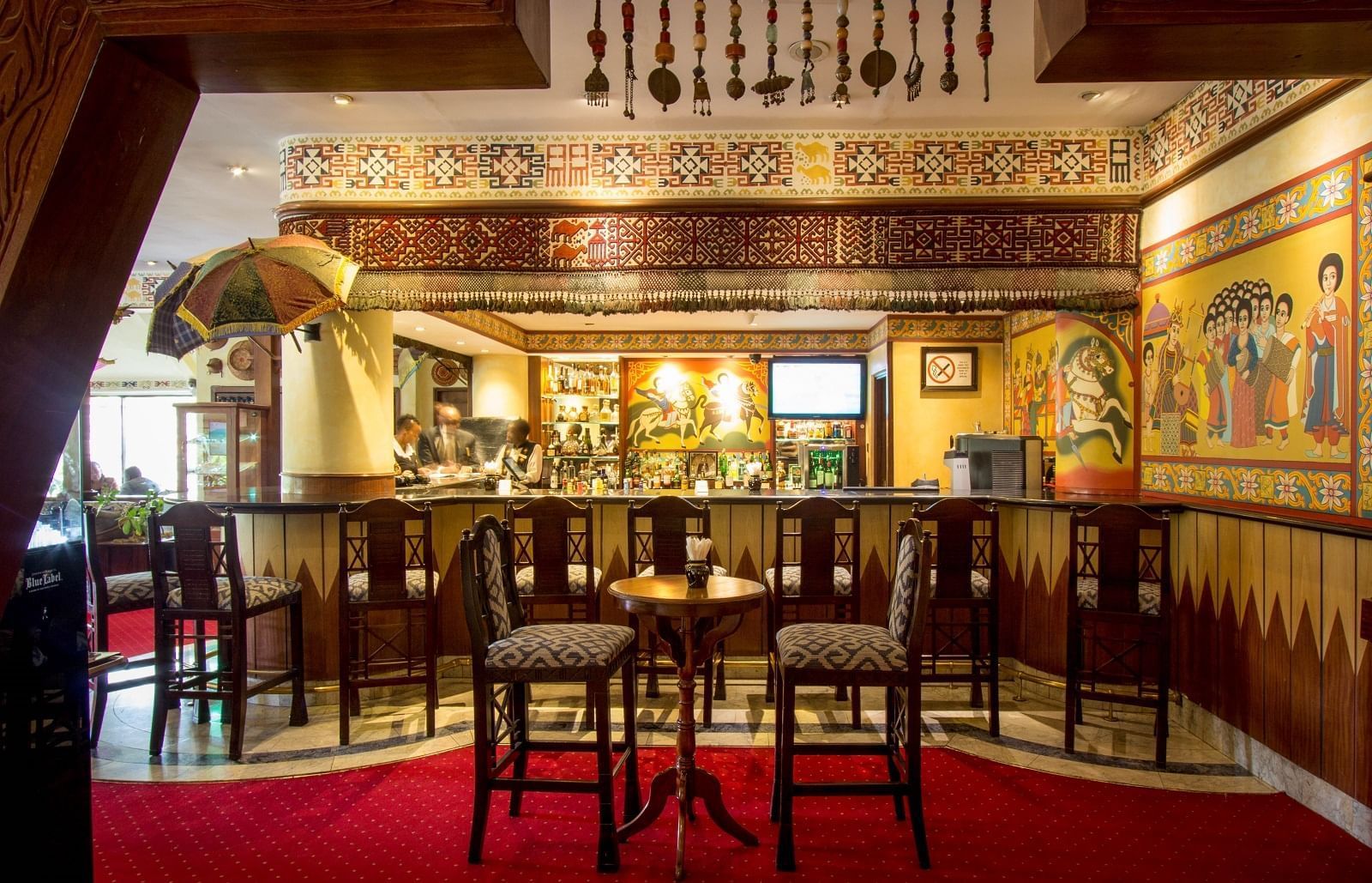 The Bar counter in Aksum Bar at Nairobi Serena Hotel