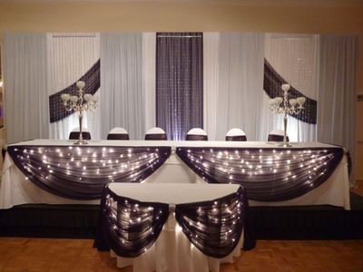 decorated wedding reception at The Inn of Waterloo