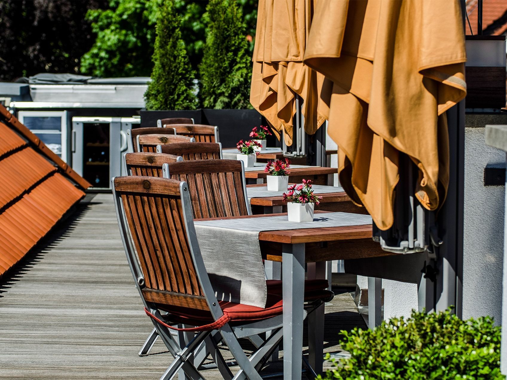 Rooftop terrace at Aria Hotel in Prague