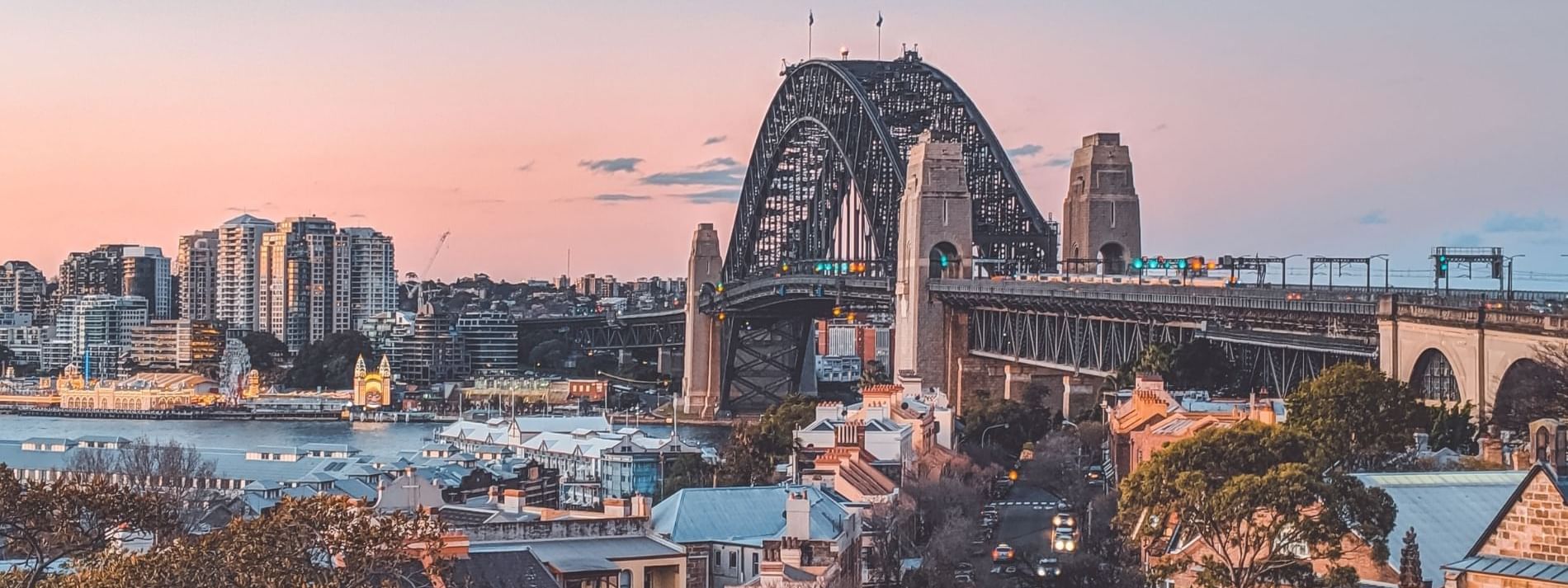 Sunset view of Sydney Harbour Bridge near Novotel Sydney International Airport