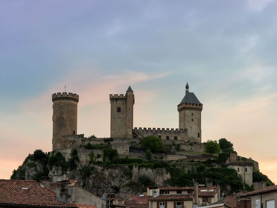 A Distant view of the city near Hotel Foix in the evening