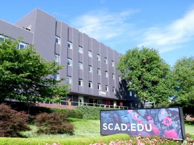 Exterior view of the SCAD building near Artmore Hotel