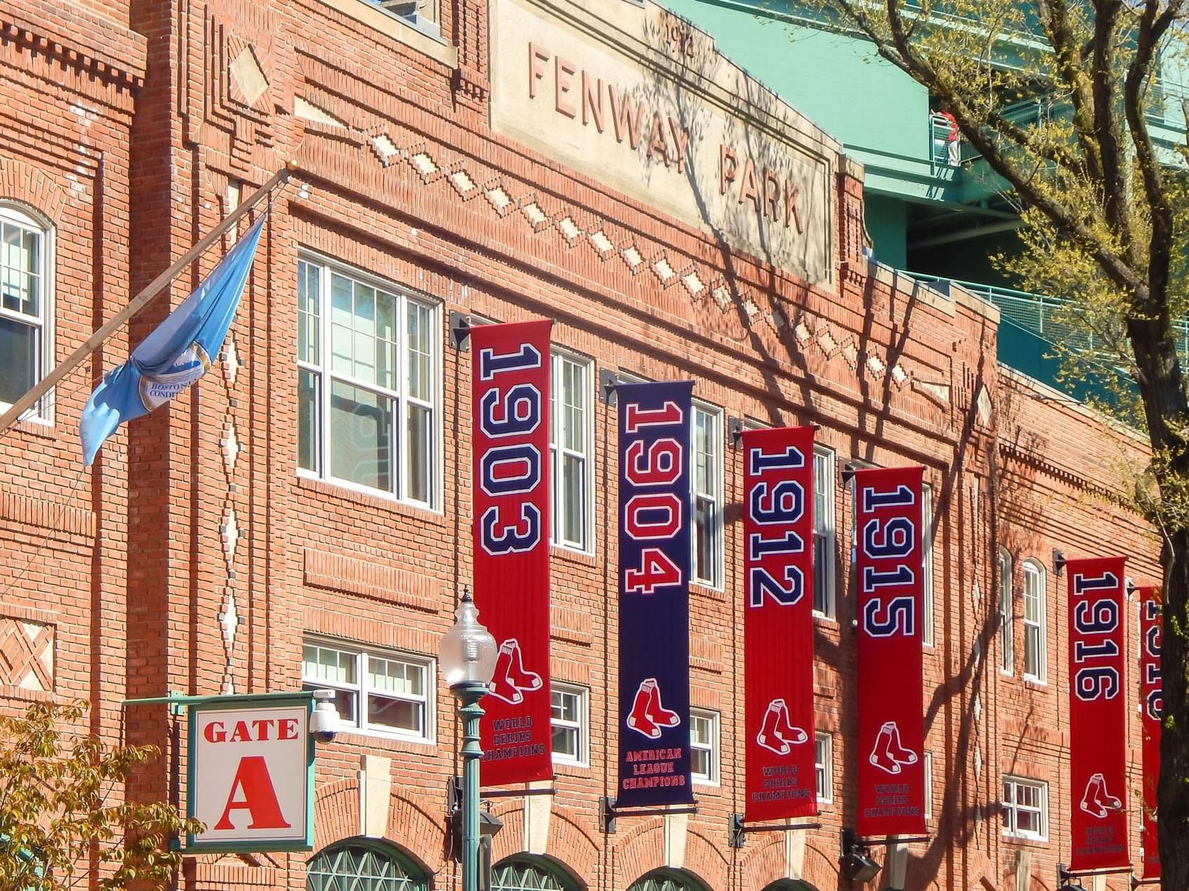 Year banners at Fenway Park at Backstage at the Verb 