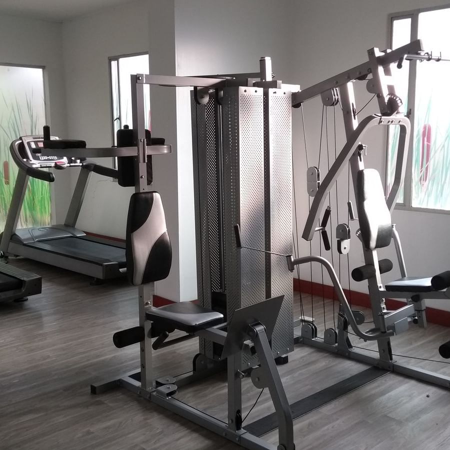 Exercise machines in the Fitness center at Factory Green