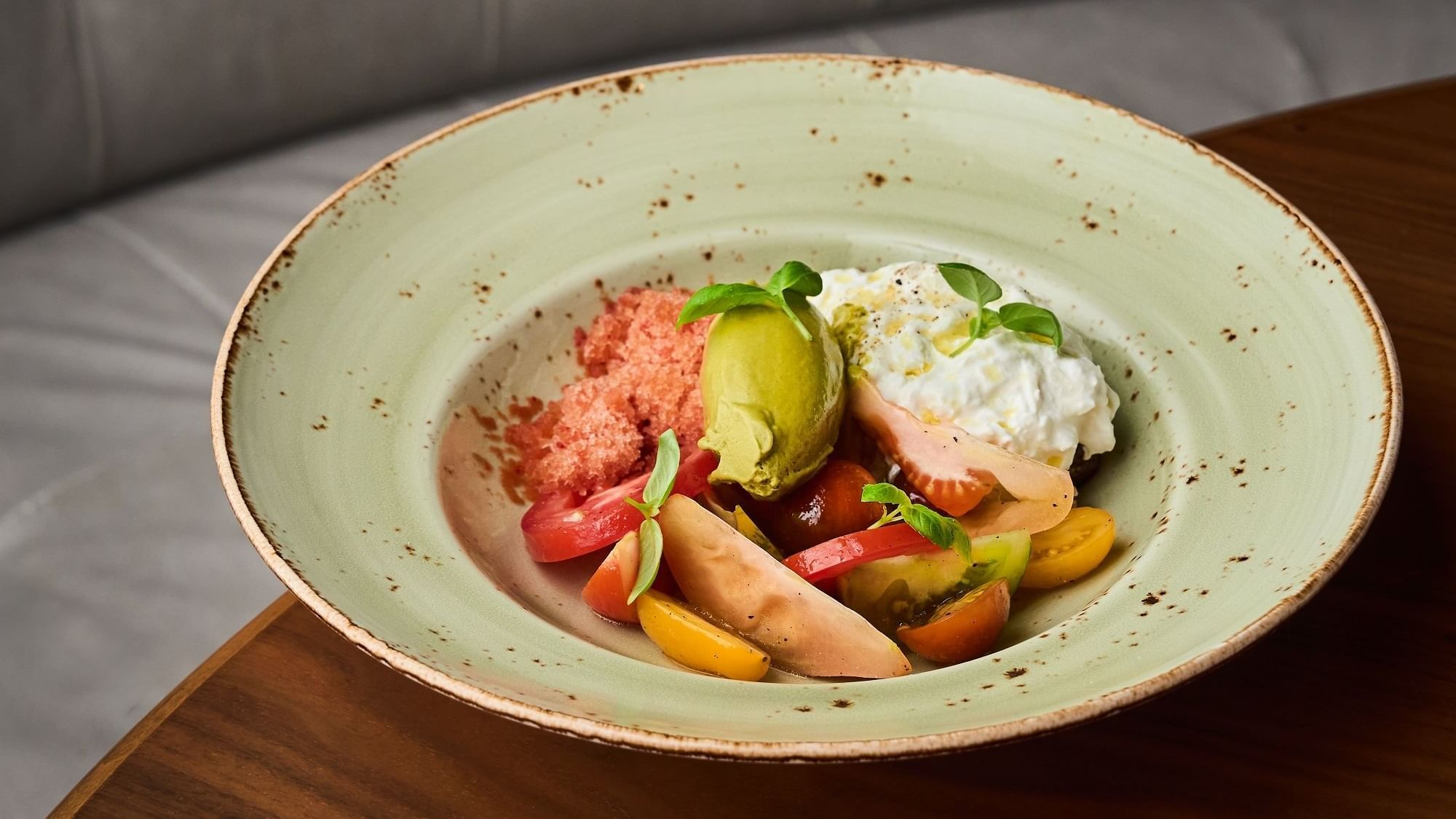 Vegetable salad served in Pacific Groove Restaurant & Lounge at Paramount Hotel Dubai