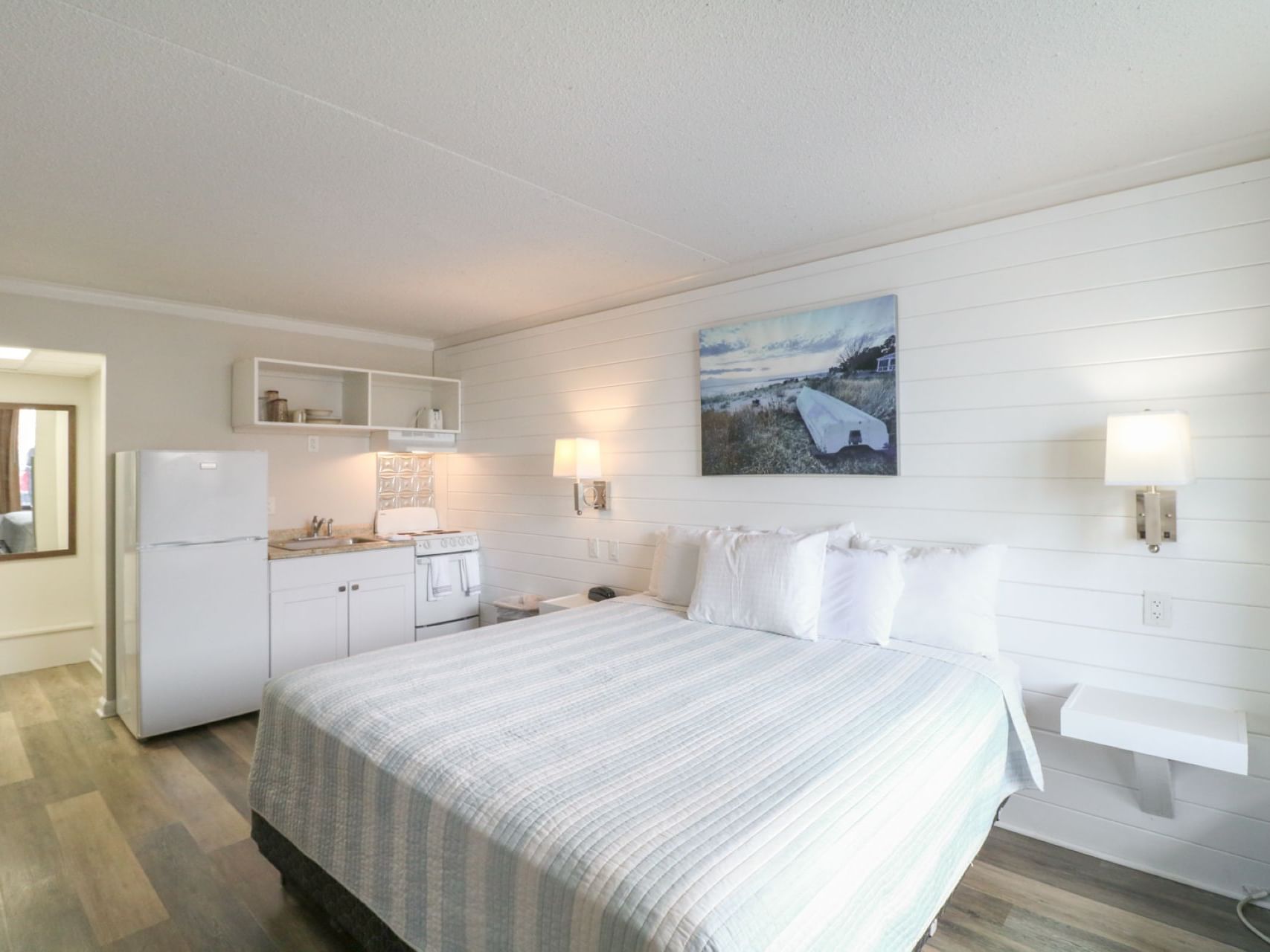 Oceanside king room with a dressing room at Block Party Hotels