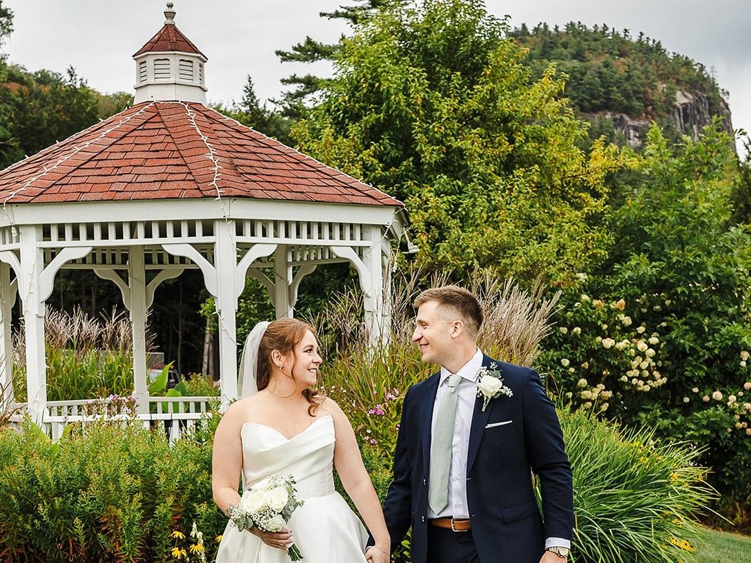 wedding views in front of the gazebo 