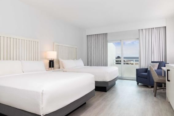 Two queen beds in the guestroom at Ocean Place Resort & Spa