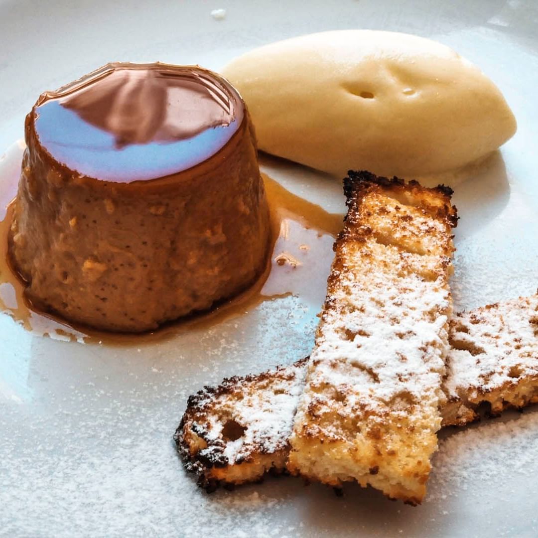 Close up of a Well plated dessert served at Deco Recoleta Hotel
