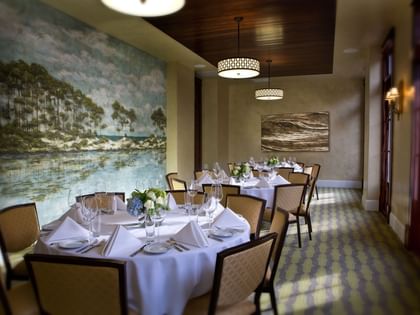 Interior of Table setting in Hemingway Room at The Pearl Hotel