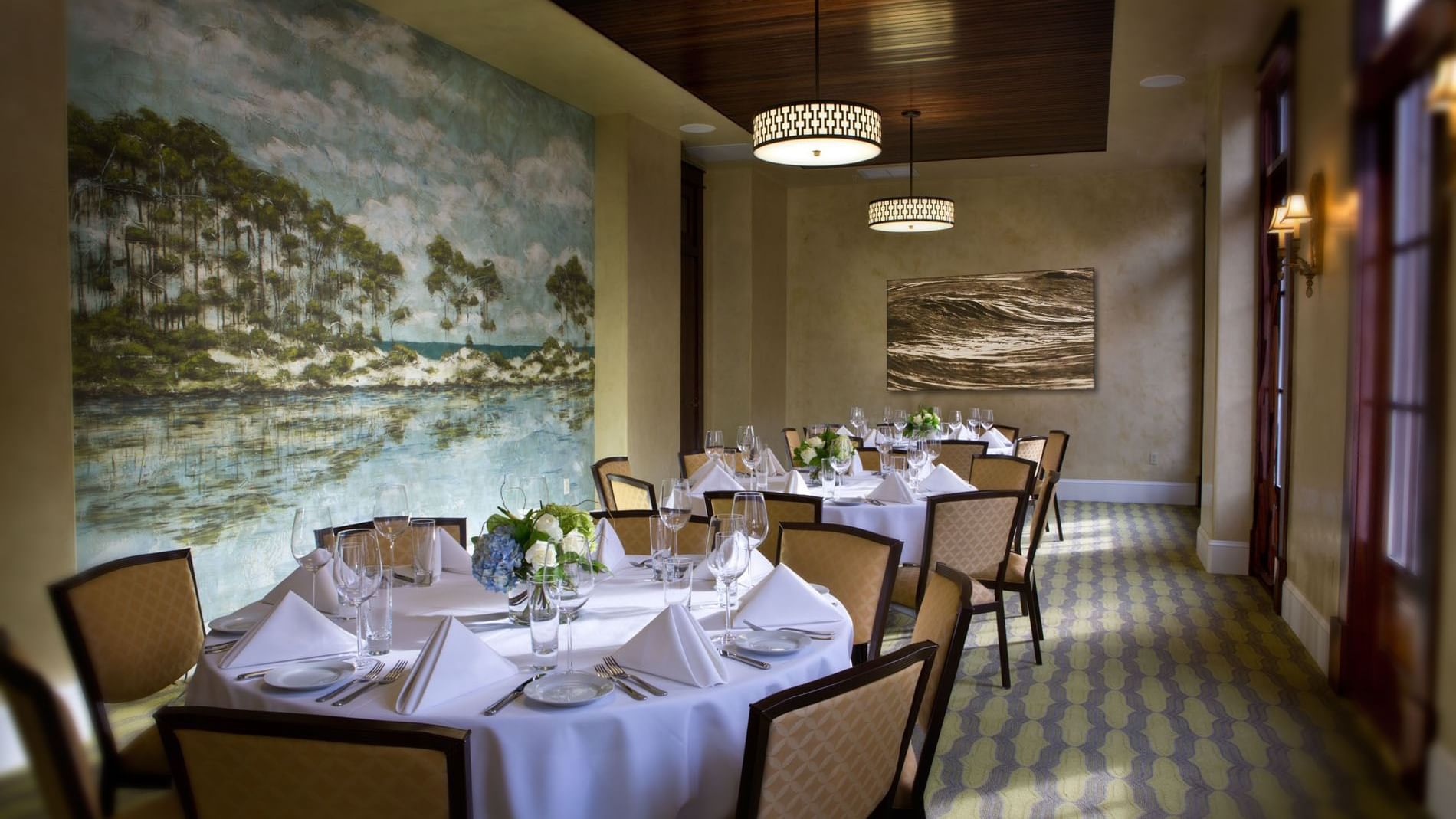 Interior of Table setting in Hemingway Room at The Pearl Hotel