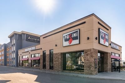 Exterior view of Pacini Restaurant at Acclaim Hotel Calgary