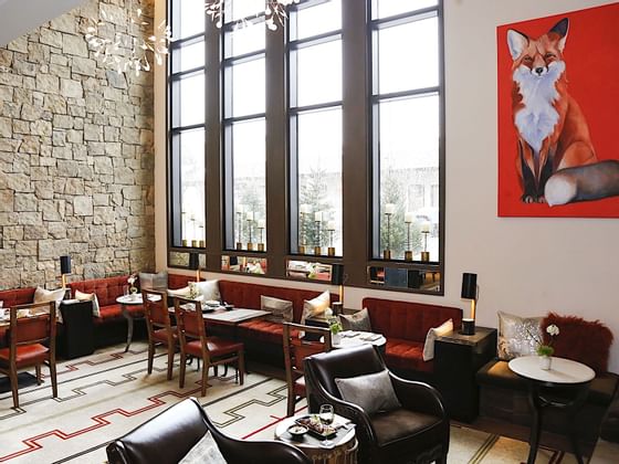 Dining area with a view in FIGS Restaurant at Hotel Jackson