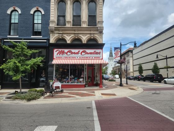 Exterior view of McCord Candies near The Whittaker Inn