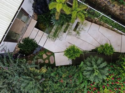 Ariel view of outdoor terrace & garden at Retreat Costa Rica