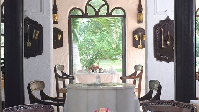 Elegant table set up for dining at Serena Beach Resort & Spa