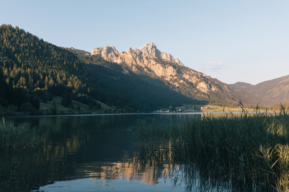 View of the mountain Rote Flüh near Hotel Liebes Rot Flueh