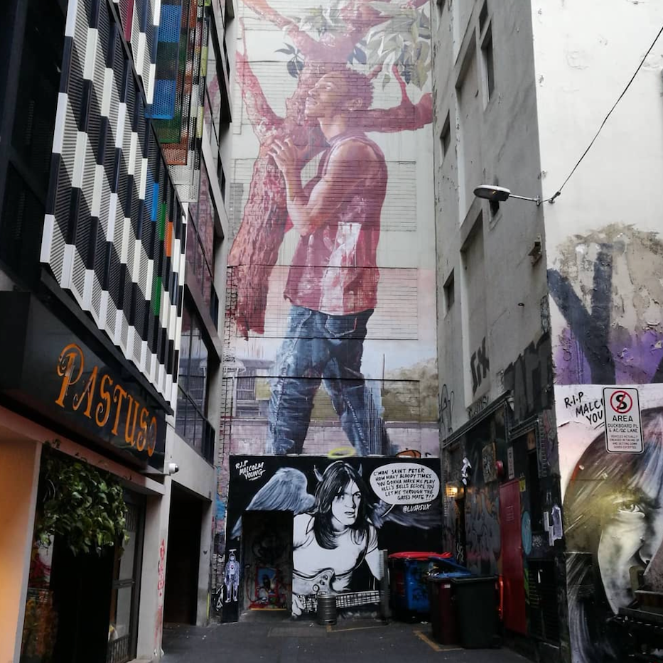 Street art in Melbourne laneway near Brady Hardware Lane