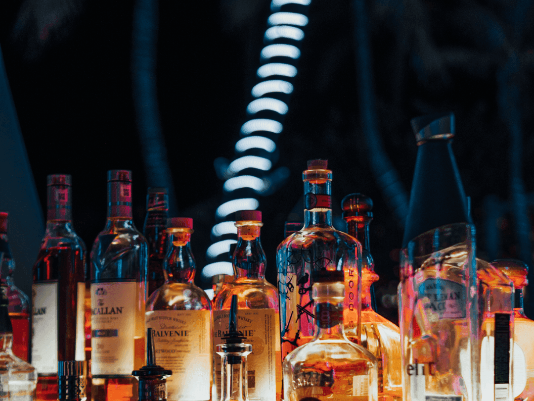 VIP liquor displayed on a table at Clevelander South Beach