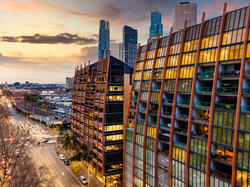 Exterior view of Brady Apartment Hotel Flinders Street with a city view