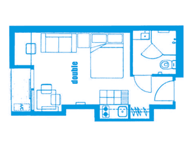 Double Studio Apartment - Floor Plan