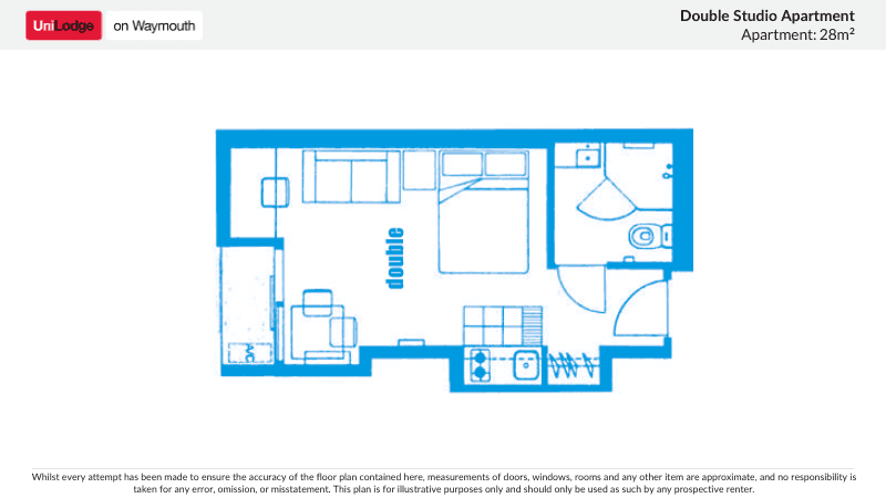 Double Studio Apartment - Floor Plan