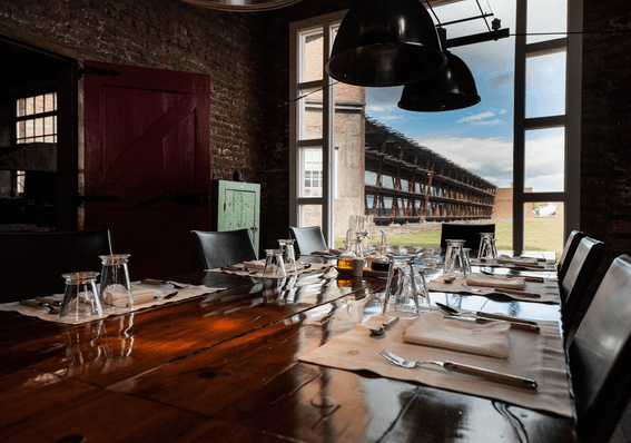 Closeup of a table in Asador at Singular Patagonia