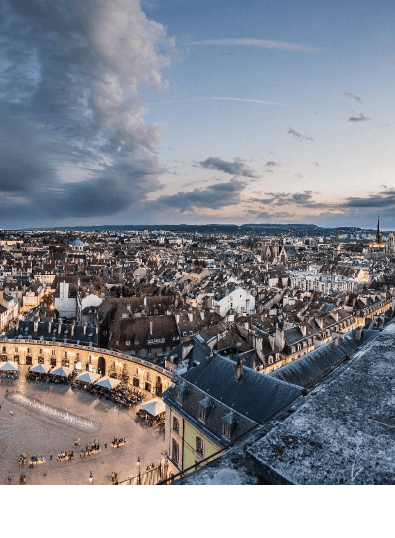 Aerial view of Tour Philippe le Bon near Oceania Hotels