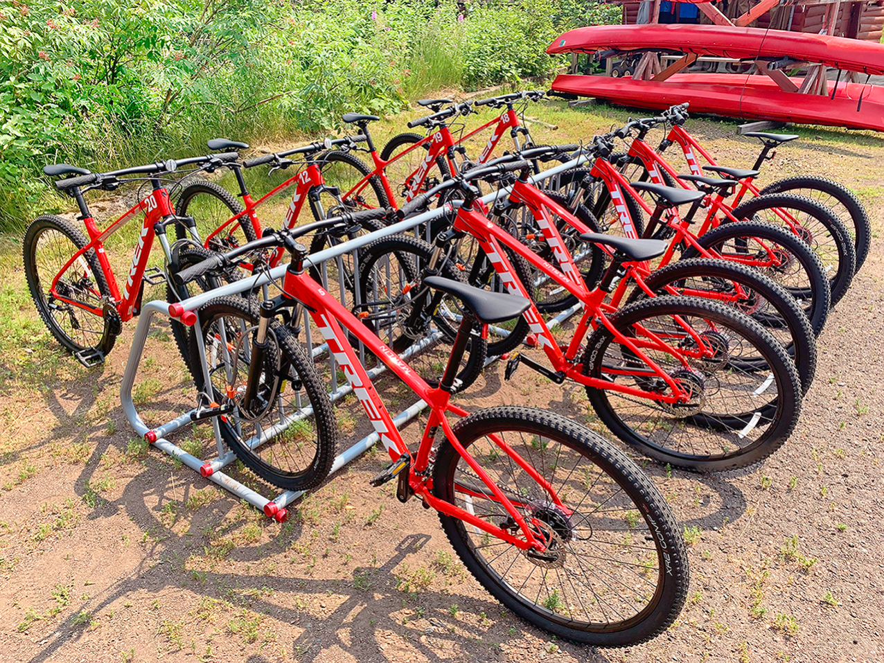 Bicycles parked near Lutsen Resort