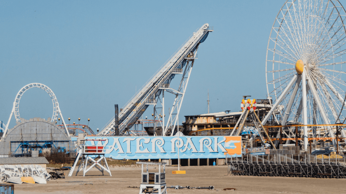 Waterpark sign on Wildwood beach