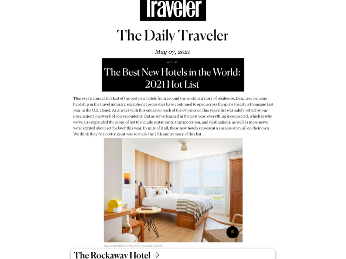 Condé Nast Traveler - The Best New Hotels in the World: 2021 Hot List