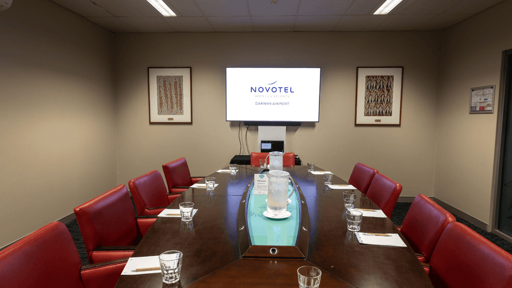 Boardroom set-up in Coburg Room at Novotel Darwin Airport