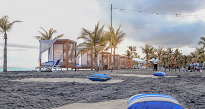 Lounge area on the beach near at Playa Blanca Beach Resort