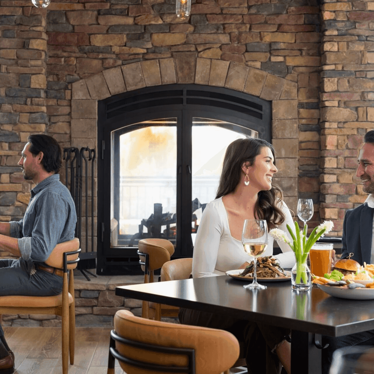 A Couple enjoying a valentines day dinner at the Blowing Rock Restaurant