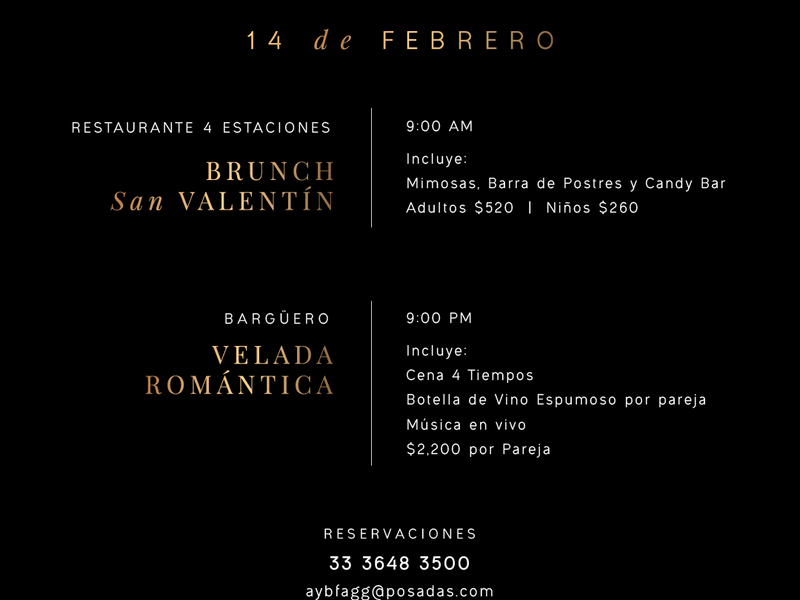 Brochure used for Valentines day at Grand Fiesta Americana