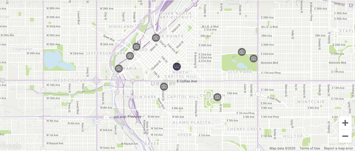 Map location Warwick Denver