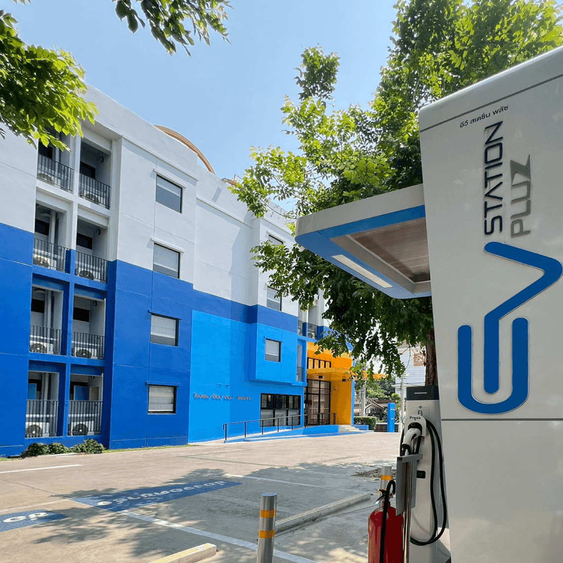 HOP INN with EV charger for electric vehicles in Chiang Mai, Kanchanaburi, Chonburi, Hua Hin
