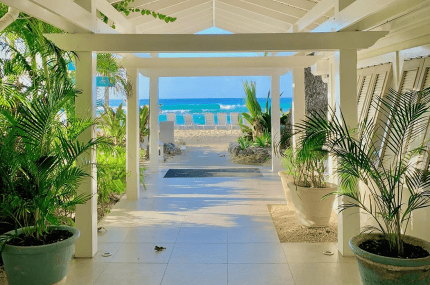 The corridor of the arches with plants at Sugar Bay Barbados