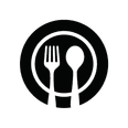 Vector illustration of plate with a fork and spoon used at Hotel Eldorado