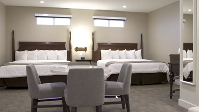 Twin Beds & furniture in Coronado Jr.suite at The Anaheim Hotel