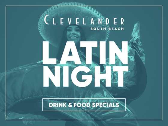 Latin Night poster at Clevelander South Beach