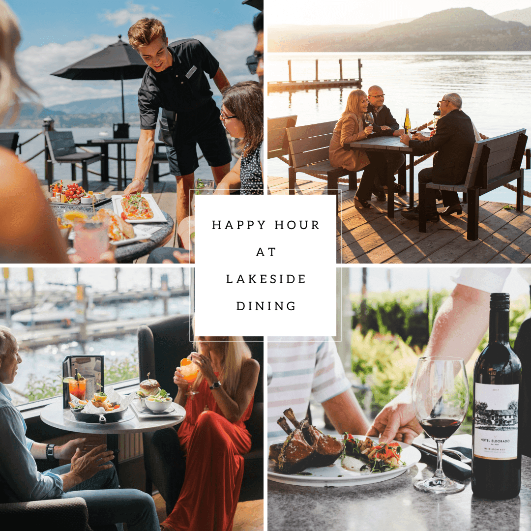 Happy Hour at Lakeside Dining poster used at Hotel Eldorado