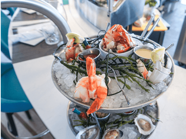 Close-up of sea food platter at Beauport Hotel Gloucester