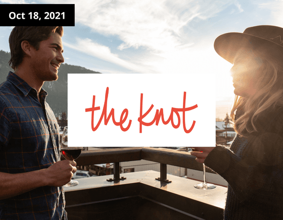 The Knot Poster with a couple in the background, Hotel Jackson