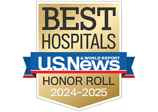 Logo of U.S. News & World Report Best Hospitals Honor Roll 2024–2025