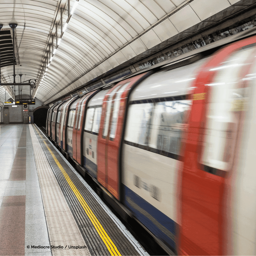Inside a London tube station