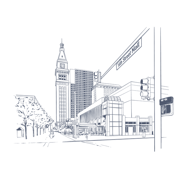 Vector illustration of Sixteenth Street used at Warwick Denver