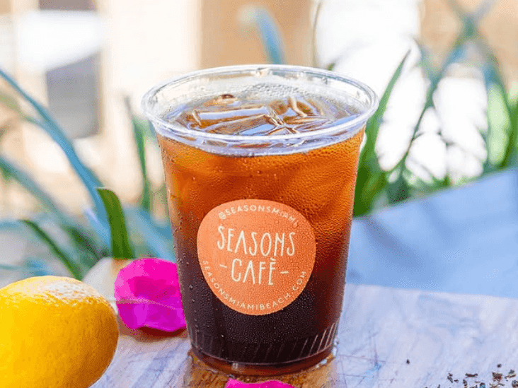iced coffee at seasons cafe south beach