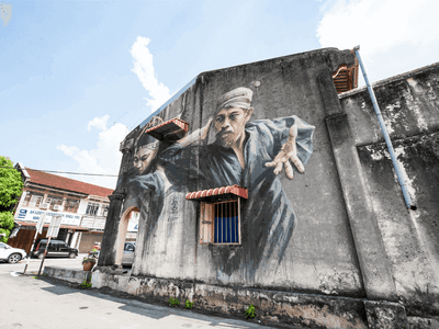 Shaolin wall art in George Town Street Art Mural near Sunway Hotel Seberang Jaya