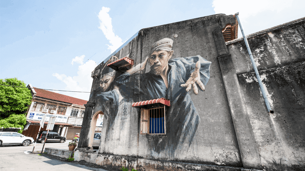 Shaolin wall art in George Town Street Art Mural near Sunway Hotel Seberang Jaya
